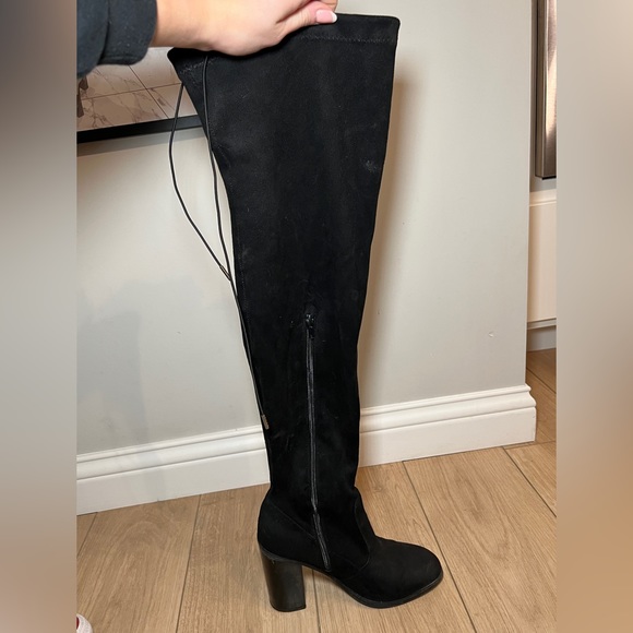 Forever 21 Over The Knee Tie Black Boots Women’s Size 8 - Picture 4 of 6